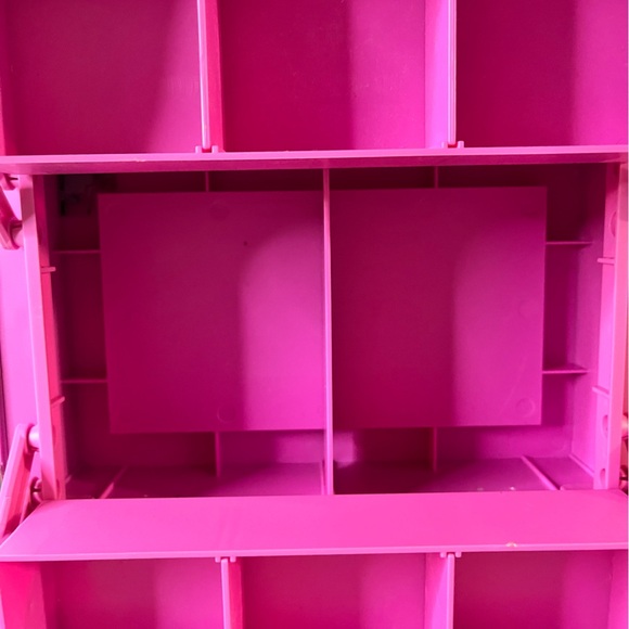 Pink & Silver Makeup Train Case with Multiple Compartments – Portable Organizer - Picture 6 of 16